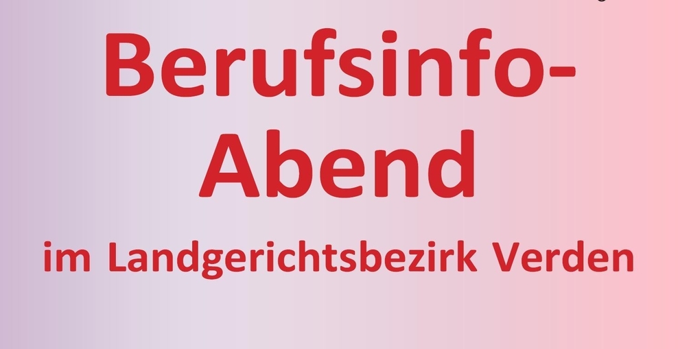 Schmuckgrafik Plakat Berufsinfo-Abend im Landgerichtsbezirk Verden