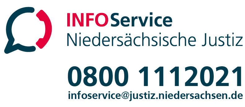 Schmuckgrafik InfoService Niedersächsische Justiz. Öffnet die Internetseite: justizportal.niedersachsen.de/Infoservice)